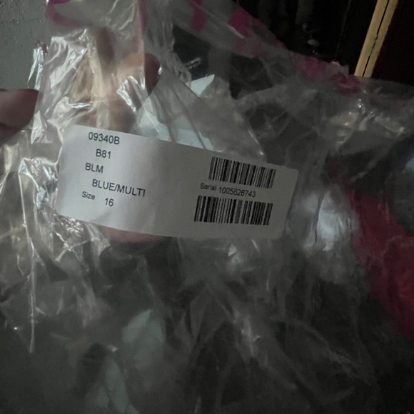 Jovani 09340 Blue Multi V Neck Embellished Cocktail Dress- Brand New with Tags - Picture 2 of 11